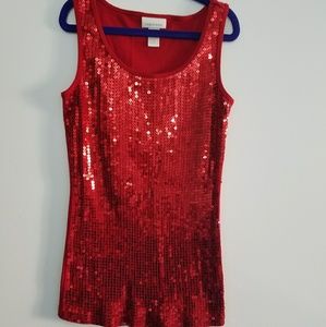 Red sequined tank